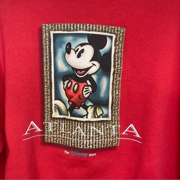 Mickey Mouse Sweatshirt SZ XL Atlanta Disney Store Made in the USA Red Warm Soft - Picture 3 of 9
